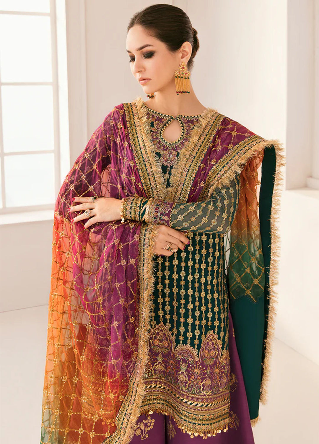 Chantelle by Baroque Unstitched Embroidered Chiffon 3 Piece Suit BQ26UFC BQU-CH11-D06 - Festive Collection