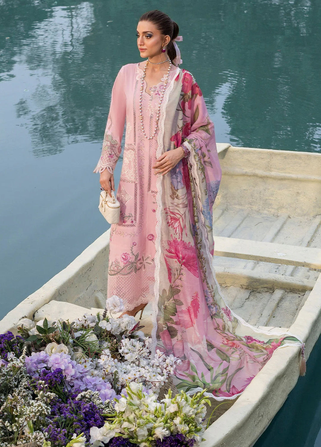 Bloom by Saira Shakira Unstitched Embroidered Lawn 3 Piece Suit SSR26ULB IRIS-08B - Eid Collection