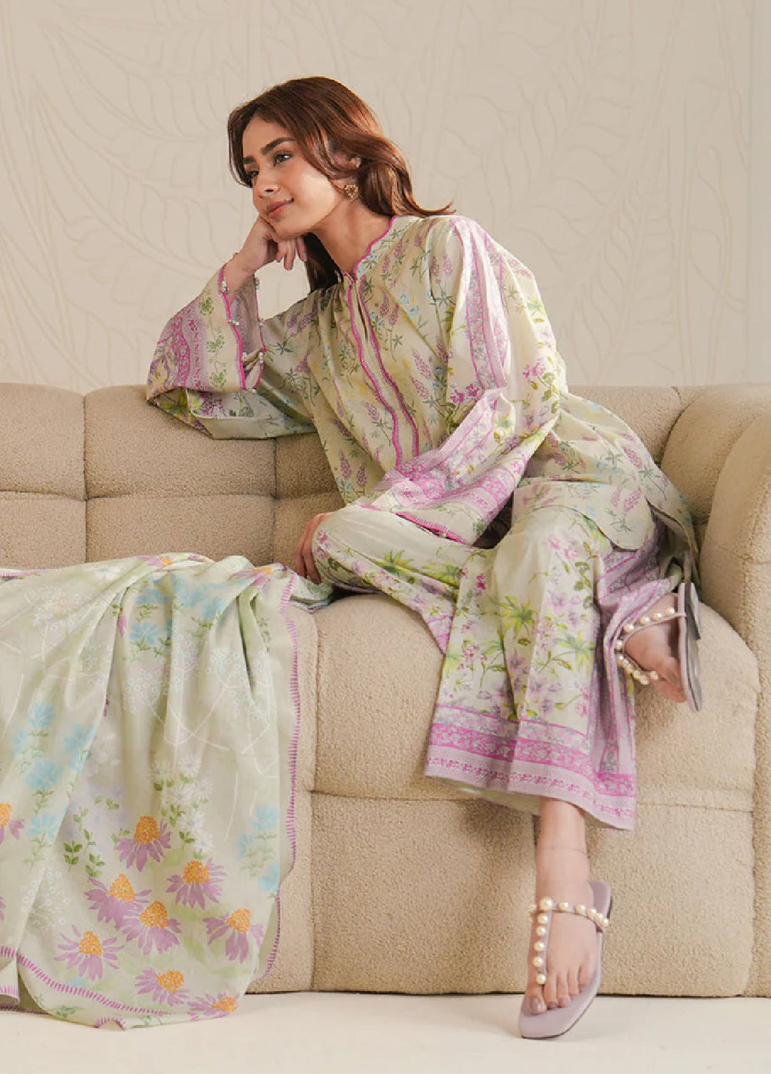 Cross Stitch Unstitched Lawn Printed Lawn 3 Piece Suit CS26UD D-6 Garnet Tale - Summer Collection