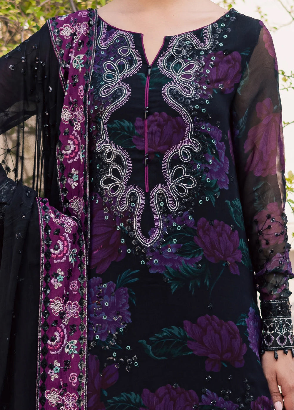 Heirloom by Daria Unstitched Embroidered Chiffon 4 Piece Suit DC26UCH DA-56 - Festive Collection