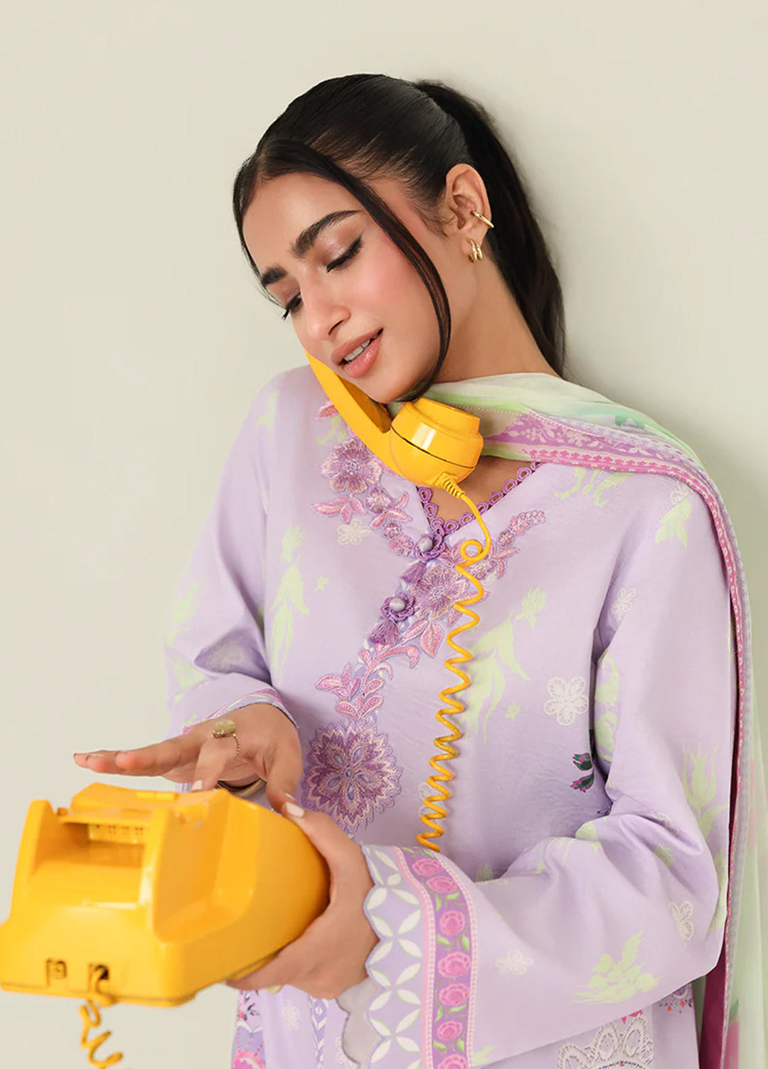 Rosette by Roheenaz Unstitched Lawn Embroidered 3 Piece Suit RNZ26UR Azure Days-3A - Summer Collection