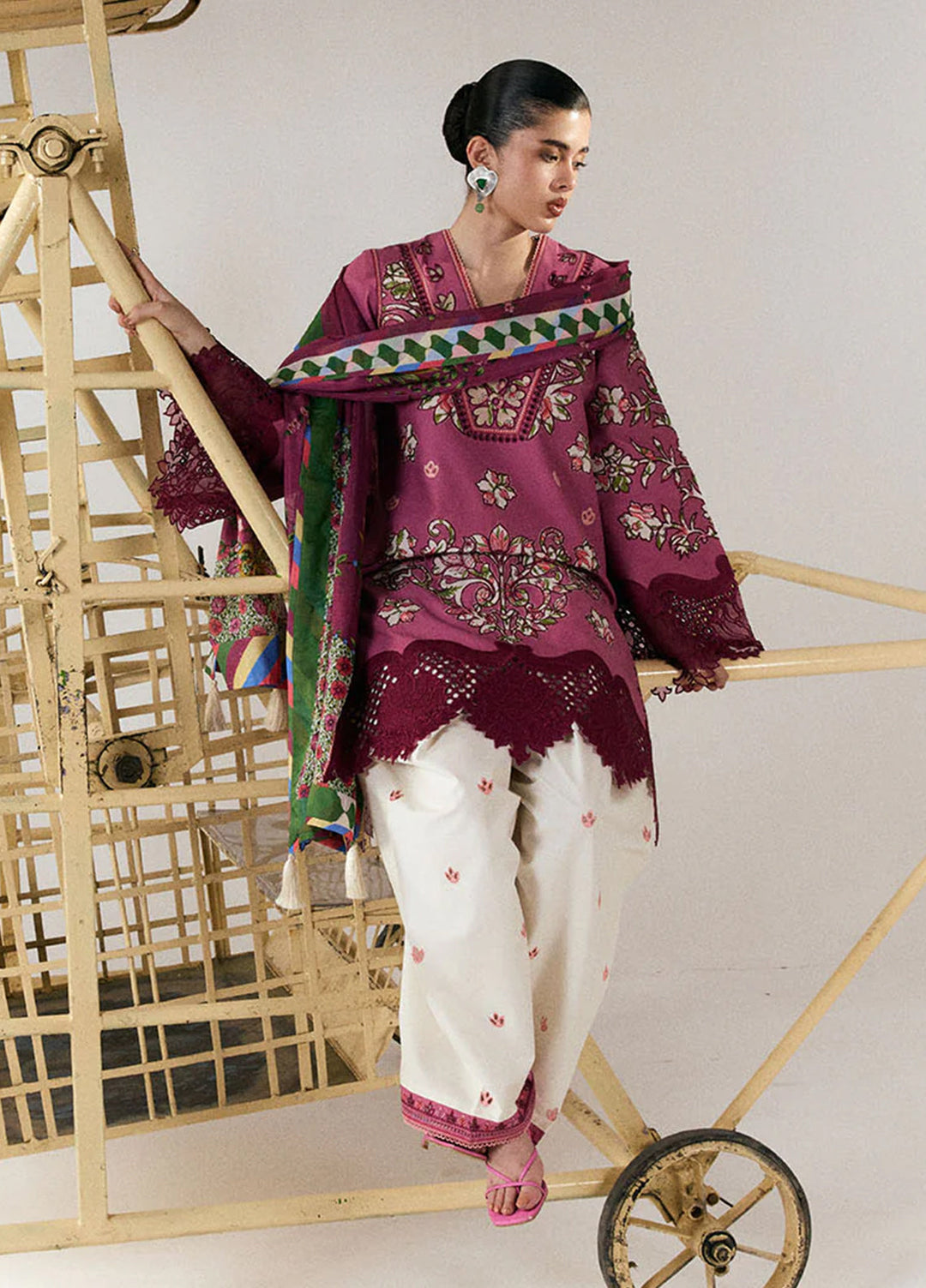 Jugnu by Hussain Rehar Unstitched Embroidered Cotton 3 Piece Suit HR26UCJ Yawi JUG-LD D#1282 - Eid Collection