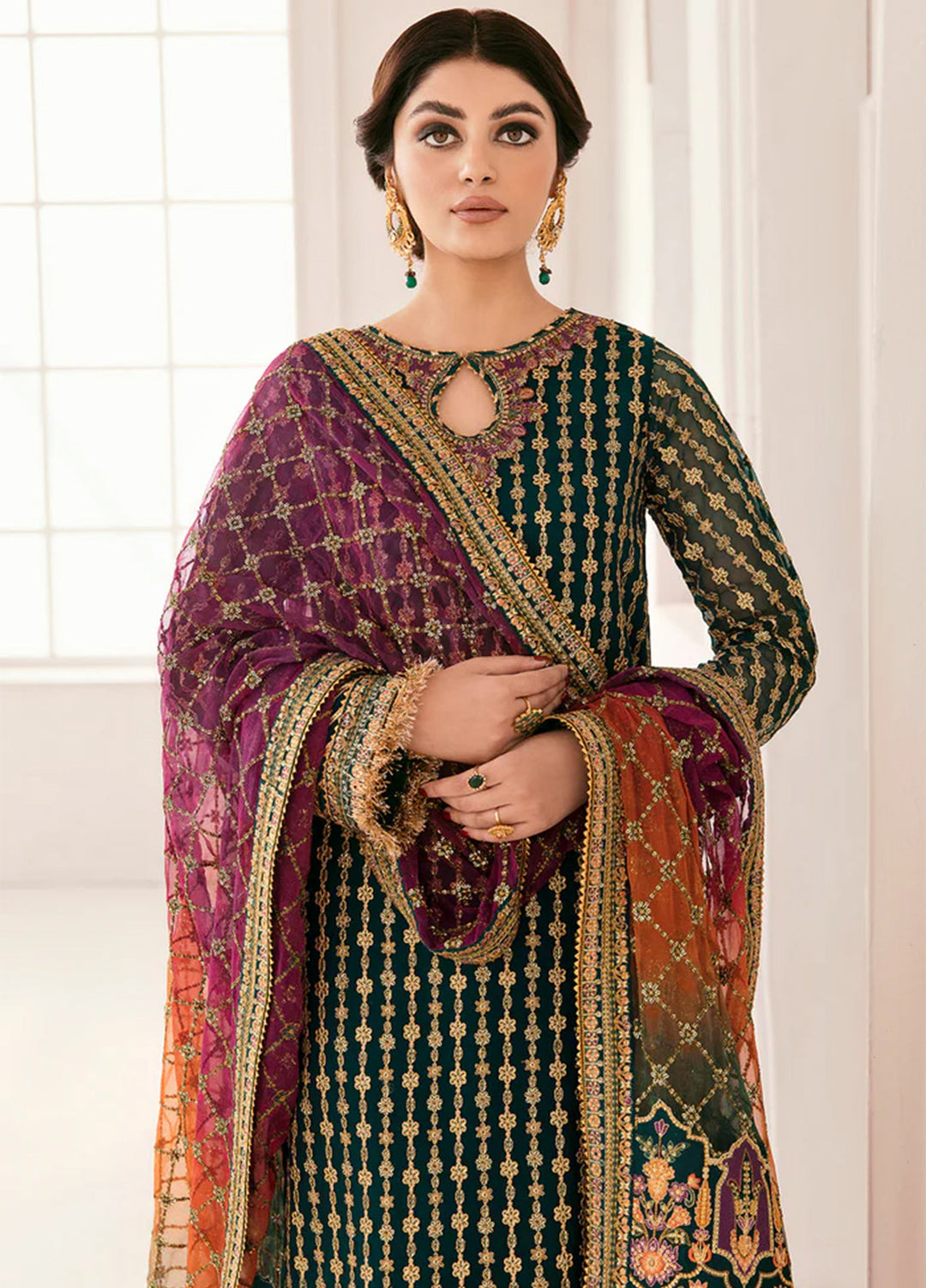 Chantelle by Baroque Unstitched Embroidered Chiffon 3 Piece Suit BQ26UFC BQU-CH11-D06 - Festive Collection