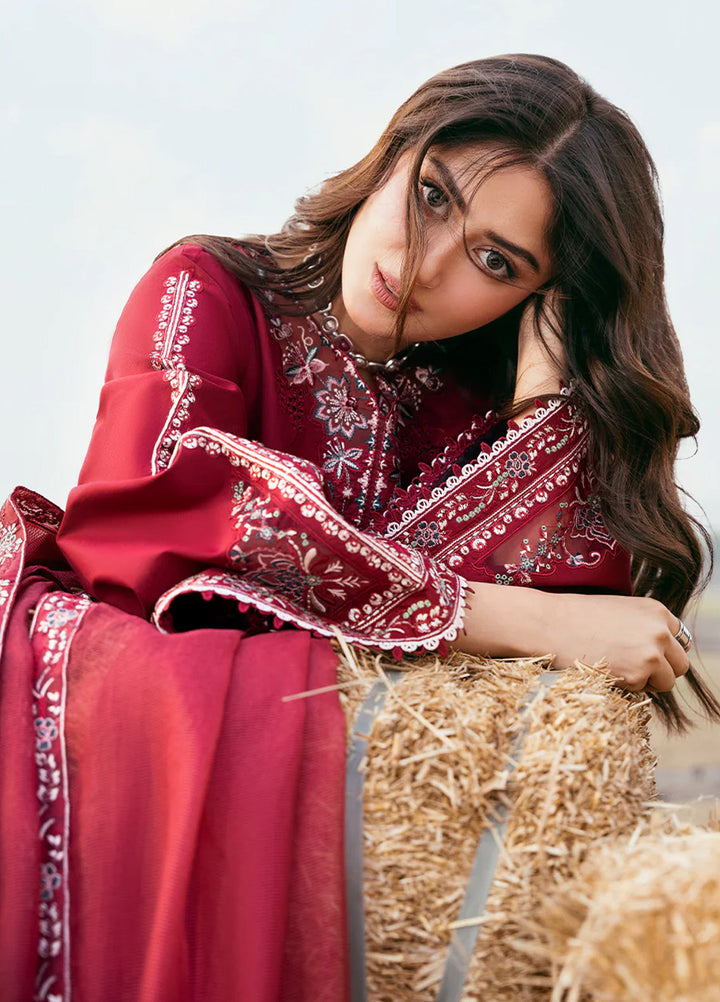 Mahveen by Izel Unstitched Embroidered Lawn 3 Piece Suit Bahaar - Eid Collection