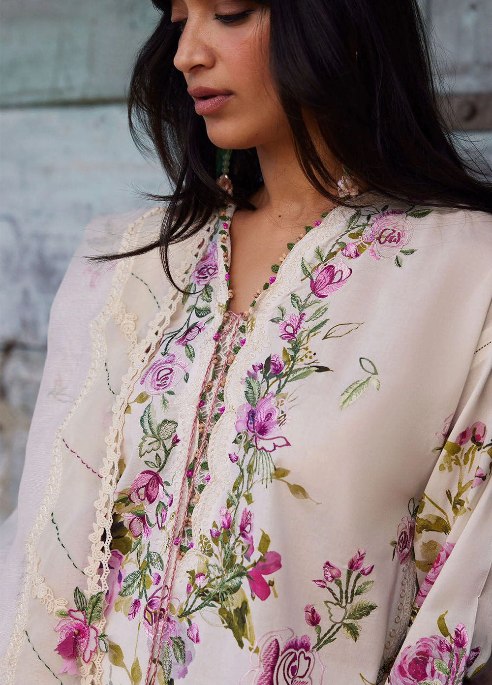Meili by Zaha Unstitched Embroidered Lawn 3 Piece Suit ZK26UML ZL26-11B - Festive Collection