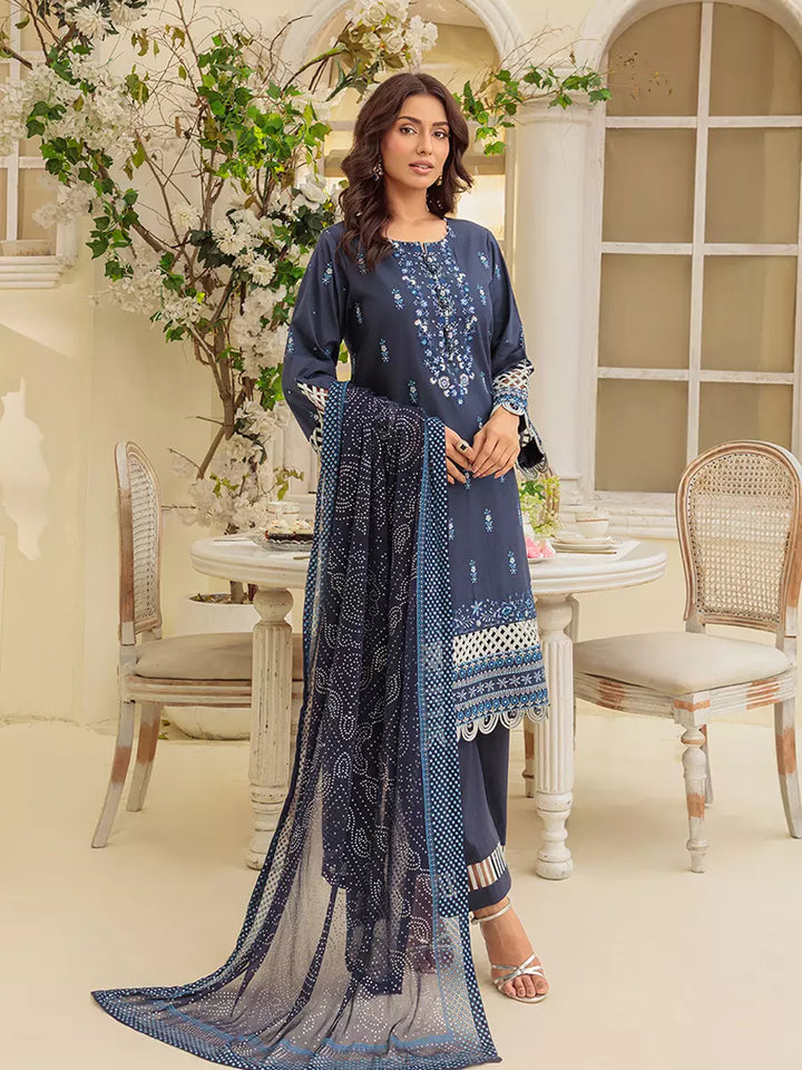 Salitex Unstitched Embroidered Cambric 3 Piece Suit UNS7MK007UT - Festive Collection