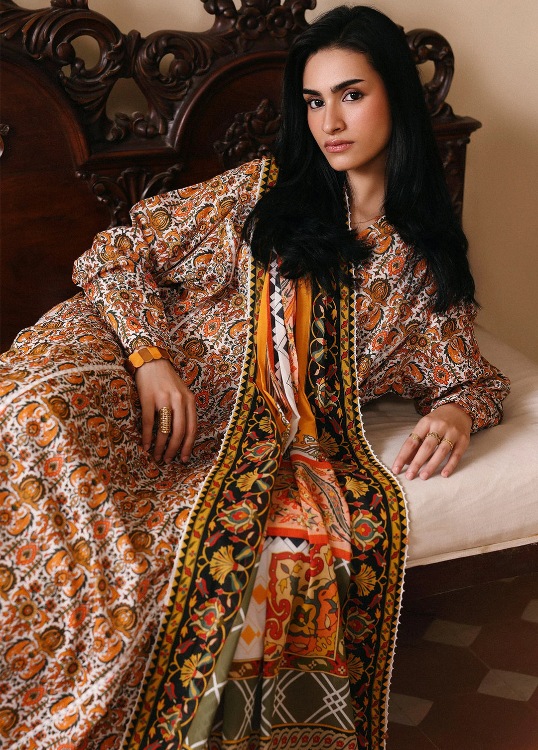 Amaya by Zaha Unstitched Printed Lawn 3 Piece Suit ZK26UAL Sahar APL26-05 - Casual Collection