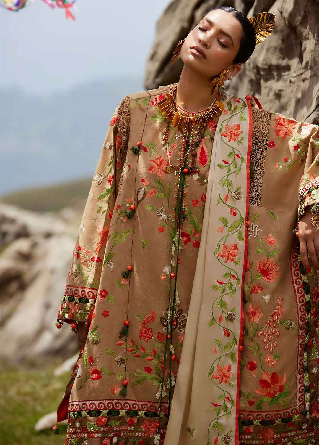 Kashmee Legacy by Elan Unstitched Embroidered Jacquard Lawn 3 Piece Suit EL26ULKL Zérin EL26-12B - Festive Collection