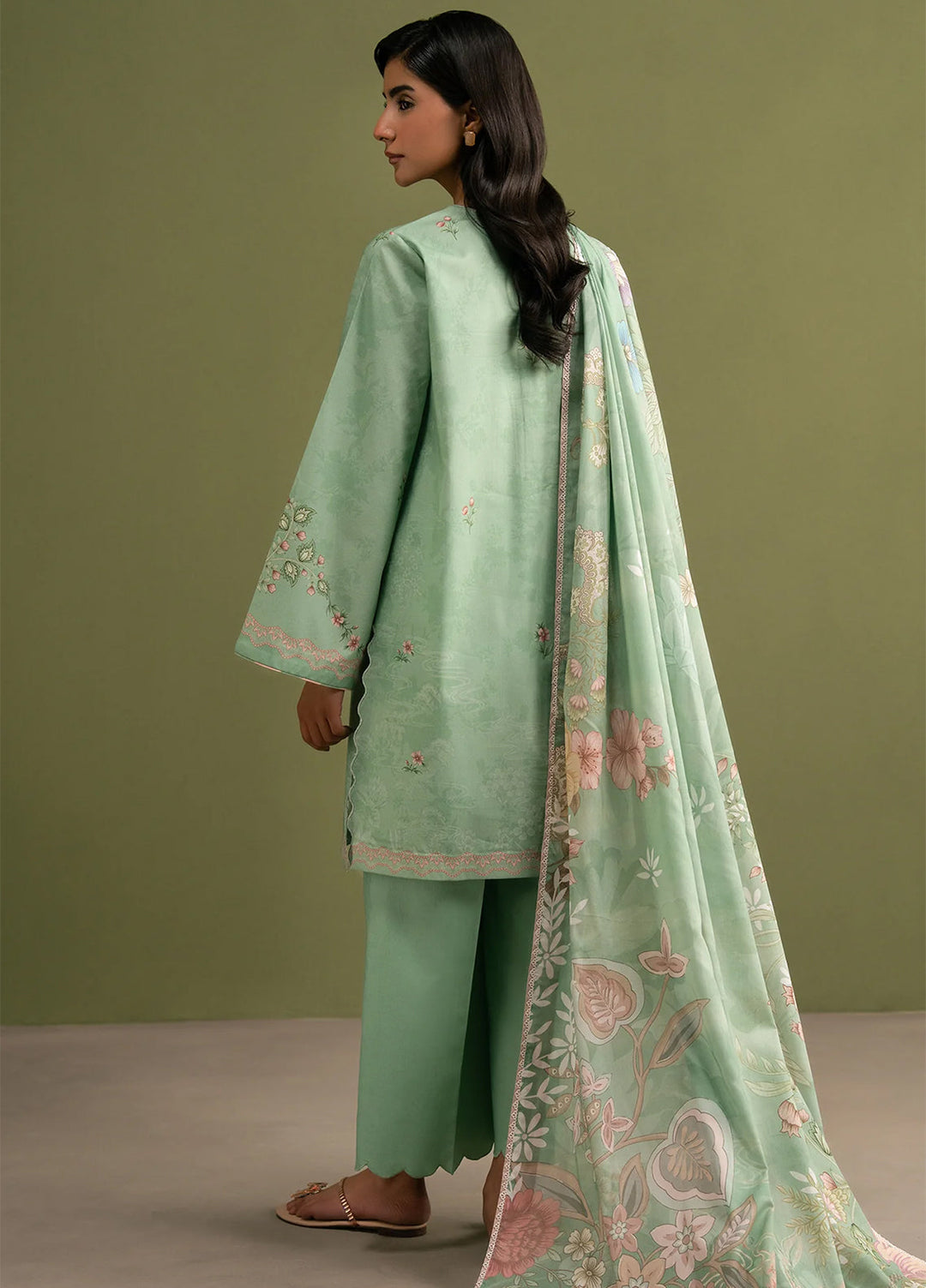 Seran Essentials Unstitched Printed Lawn 3 Piece Suit SN26UEL Sorell D-07 - Summer Collection
