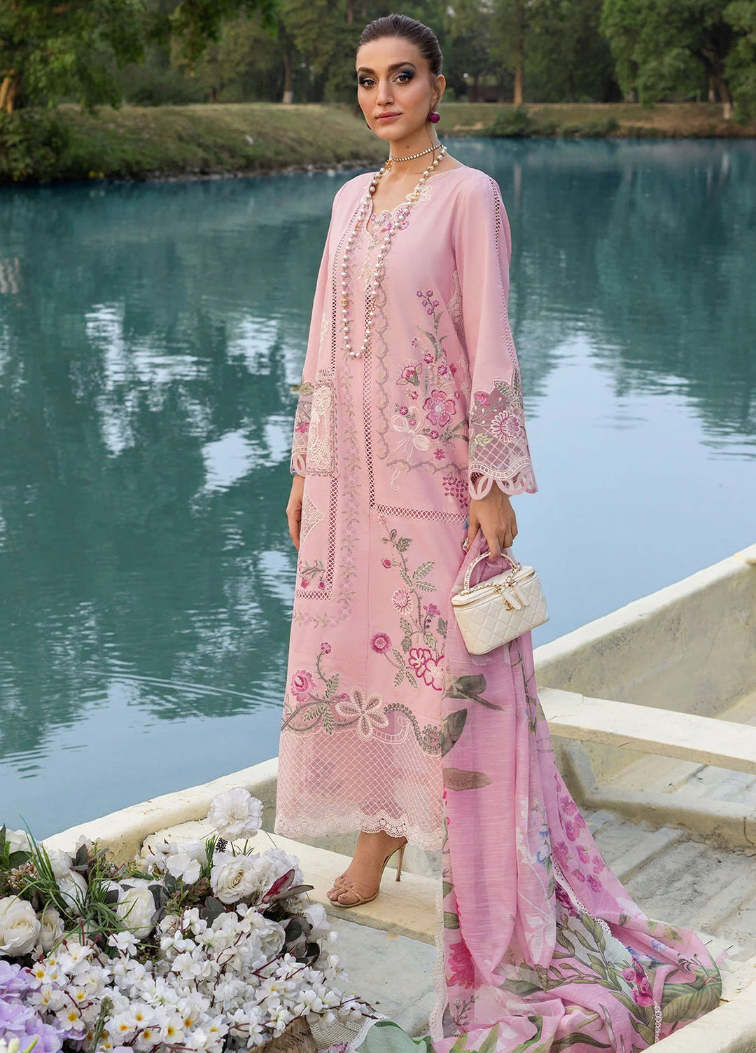 Bloom by Saira Shakira Unstitched Embroidered Lawn 3 Piece Suit SSR26ULB IRIS-08B - Eid Collection