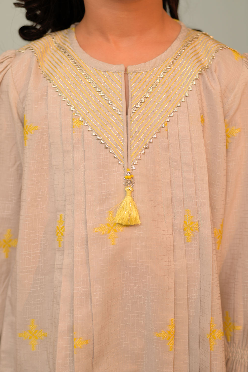 Senorita Kids RTW Grey and Multicolor Casual Plus 3 Piece Suit Viscose Filament Jacquard KBD-02911 - Summer Collection