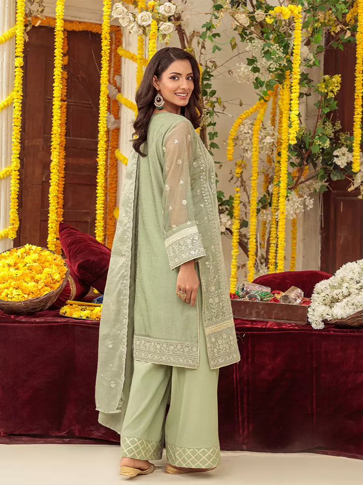Salitex Unstitched Embroidered Khaddi Net 3 Piece Suit SUNS7JI066UT - Festive Collection