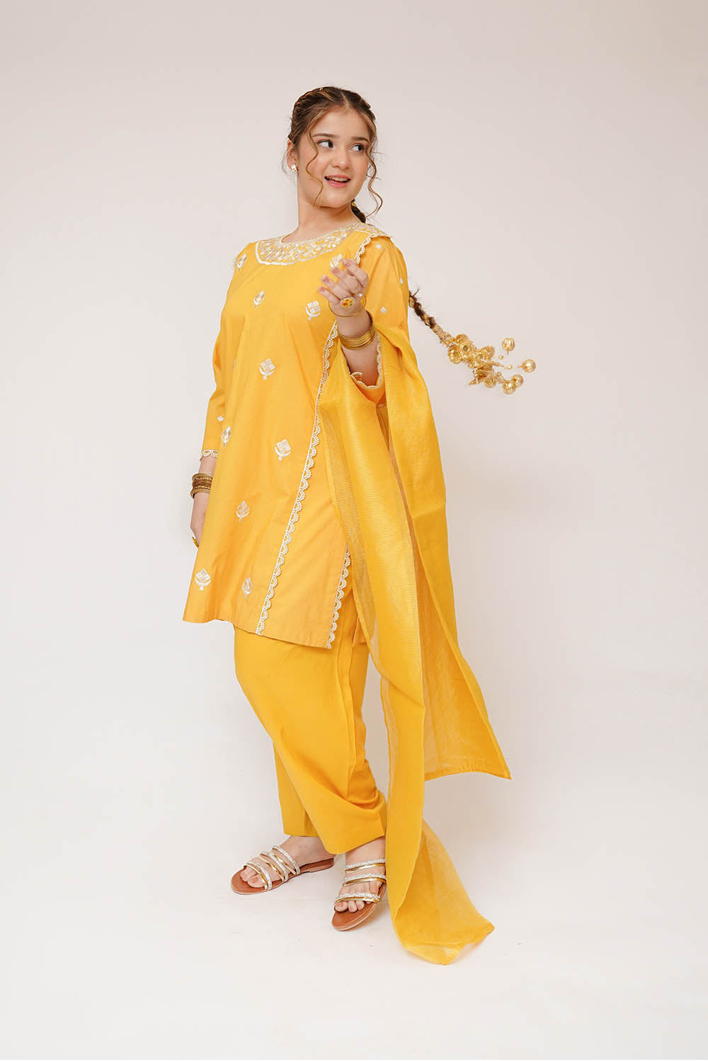 Senorita Girls RTW Embroidered Cotton 3 Piece Suit GAD-03415 Eid Collection