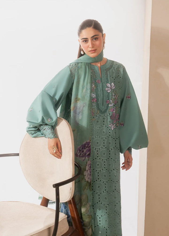 E-Craft by Elaf Unstitched Embroidered Lawn 3 Piece Suit EHC-1B Willow - Casual Collection