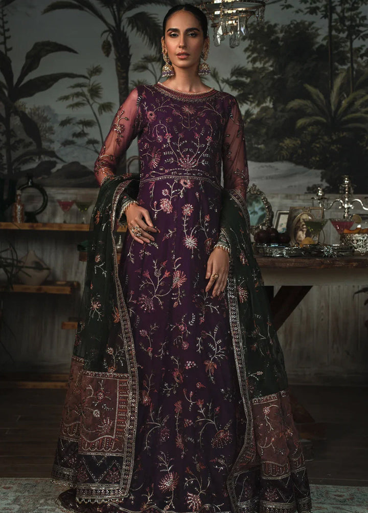 La Rosella By Zarif Embroidered Net Suits Unstitched 3 Piece ZR25UF ZLR 02 Helen - Luxury Collection