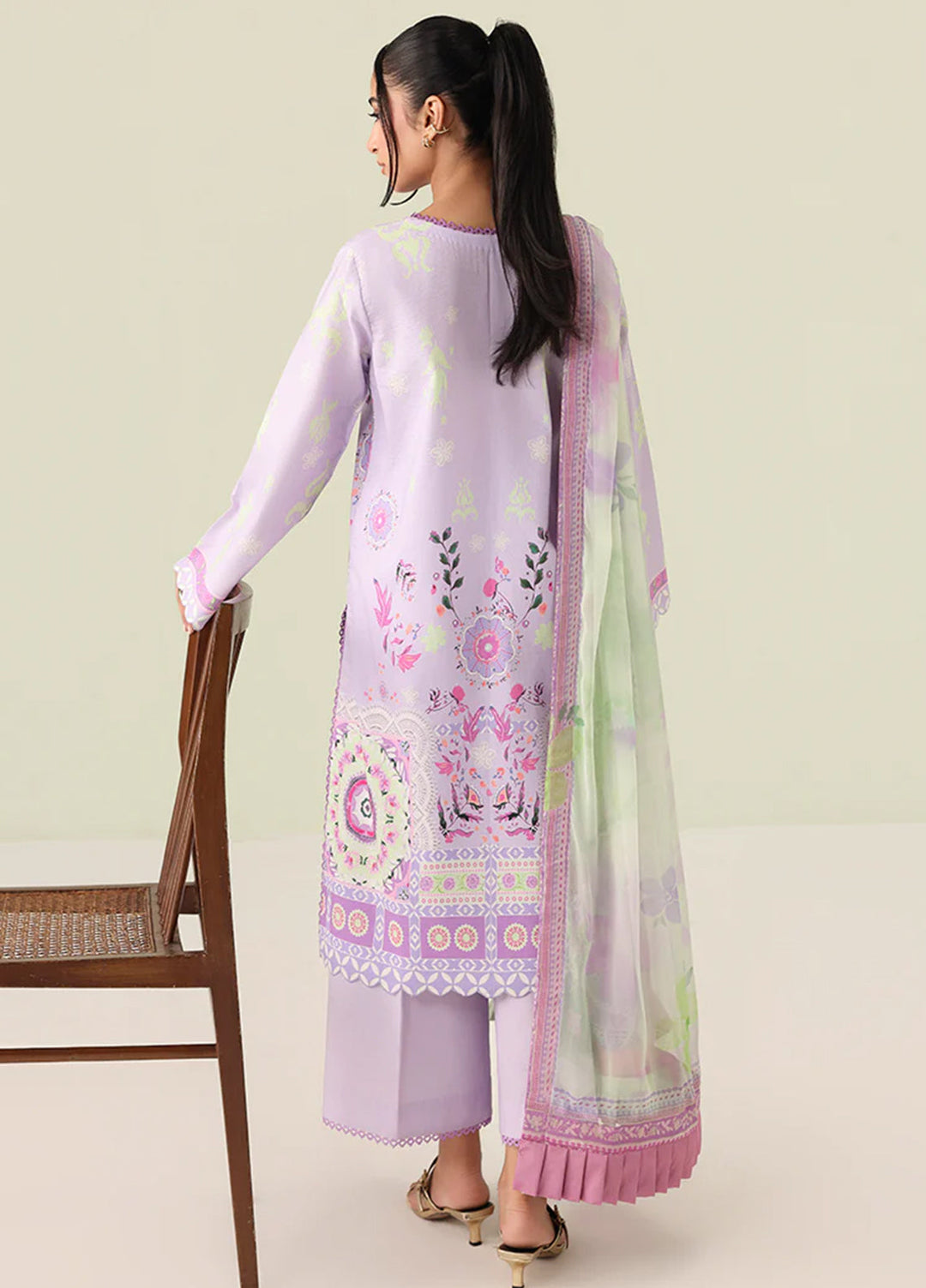 Rosette by Roheenaz Unstitched Lawn Embroidered 3 Piece Suit RNZ26UR Azure Days-3A - Summer Collection