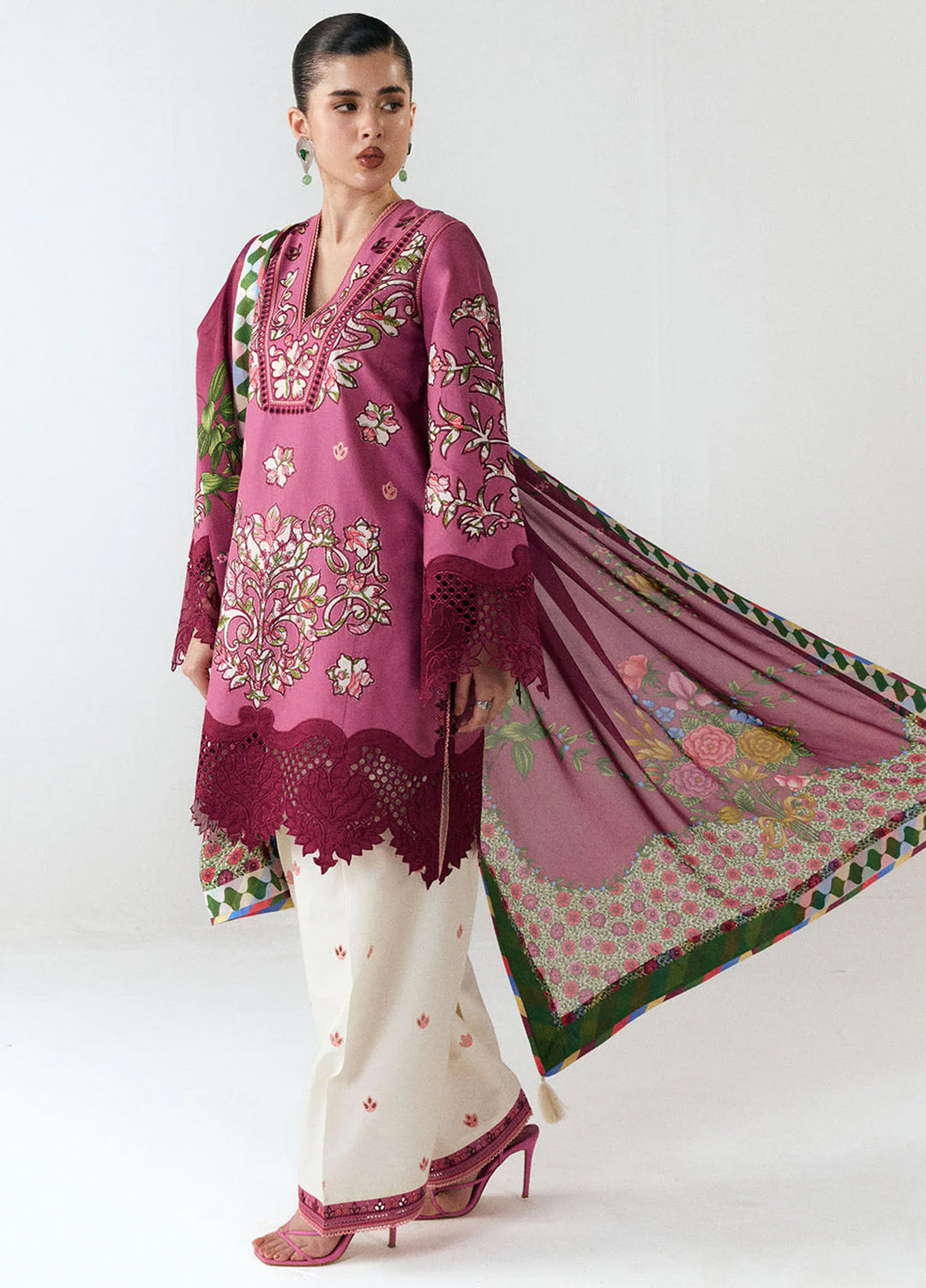 Jugnu by Hussain Rehar Unstitched Embroidered Cotton 3 Piece Suit HR26UCJ Yawi JUG-LD D#1282 - Eid Collection