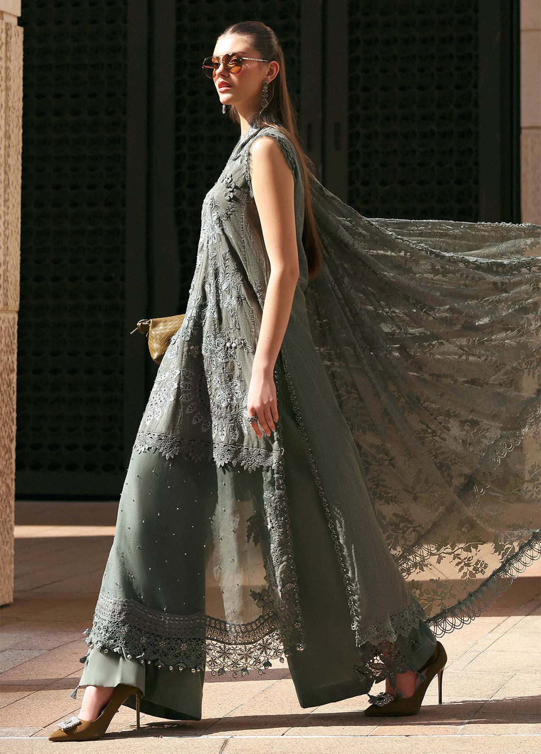 Maria B Unstitched Embroidered Luxury Lawn 3 Piece Suit MB26UEL 3B - Eid Collection