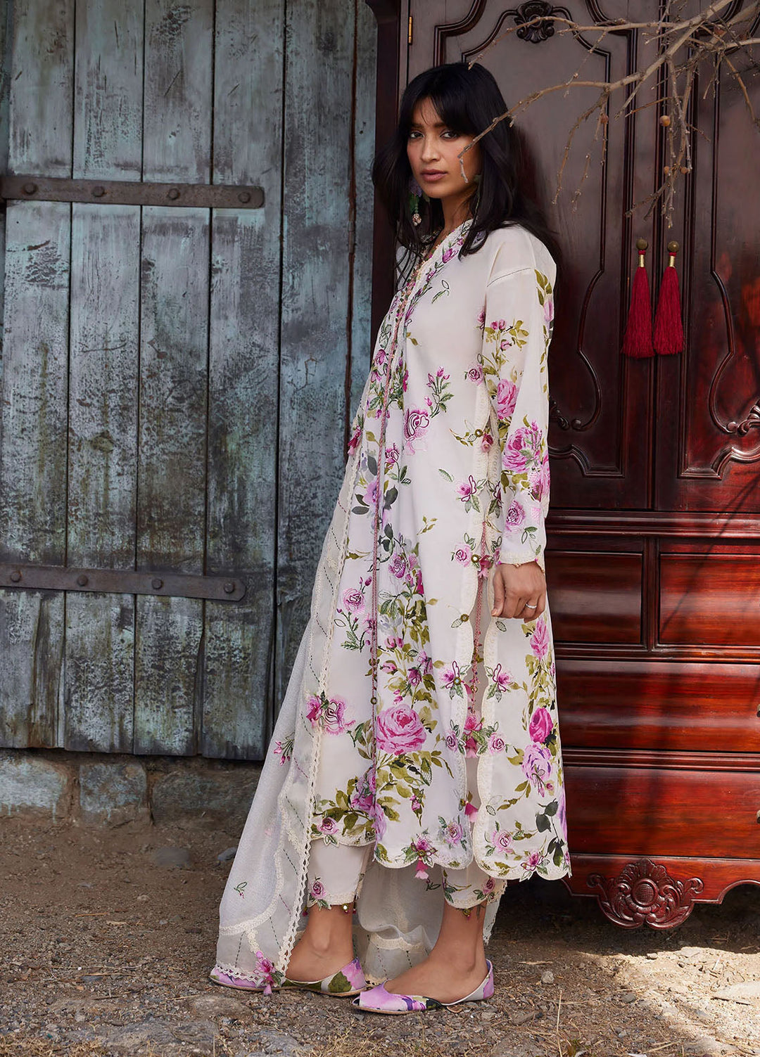 Meili by Zaha Unstitched Embroidered Lawn 3 Piece Suit ZK26UML ZL26-11B - Festive Collection