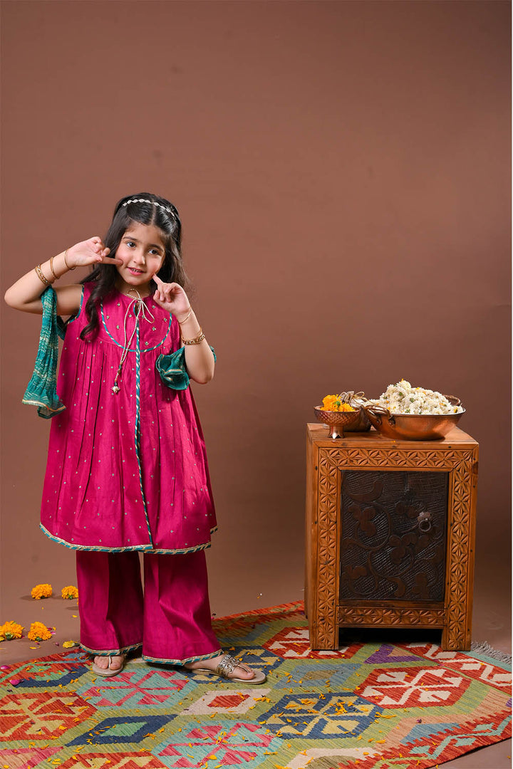 Senorita Girls RTW Embroidered Chambray 3 Piece Suit KDD-03234 Eid Collection