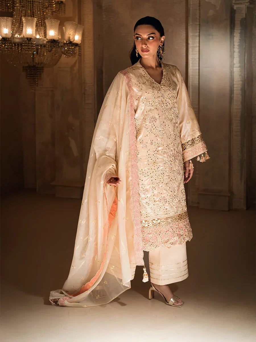 Salitex Roma Luxury Unstitched Embroidered Cotton Net 3 Piece Suit SUNW6RO005UT - Festive Collection