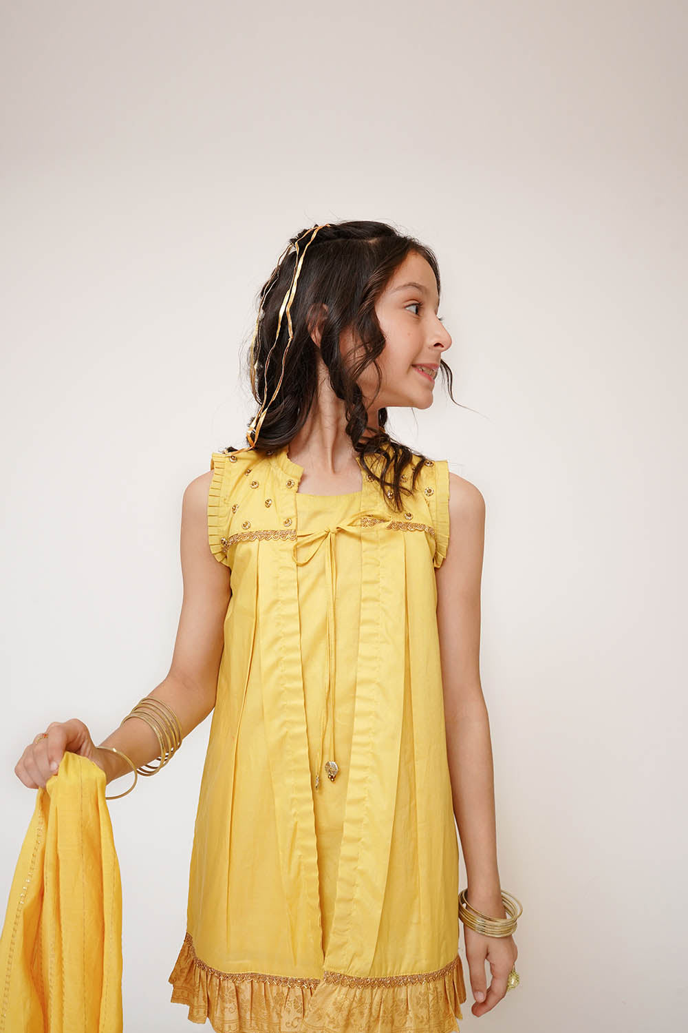 Senorita Girls RTW Solids Cotton 3 Piece Suit KBD-03447 Eid Collection