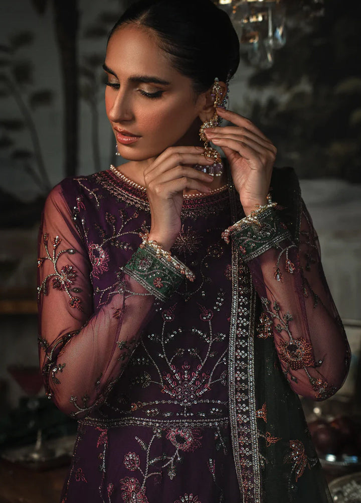 La Rosella By Zarif Embroidered Net Suits Unstitched 3 Piece ZR25UF ZLR 02 Helen - Luxury Collection
