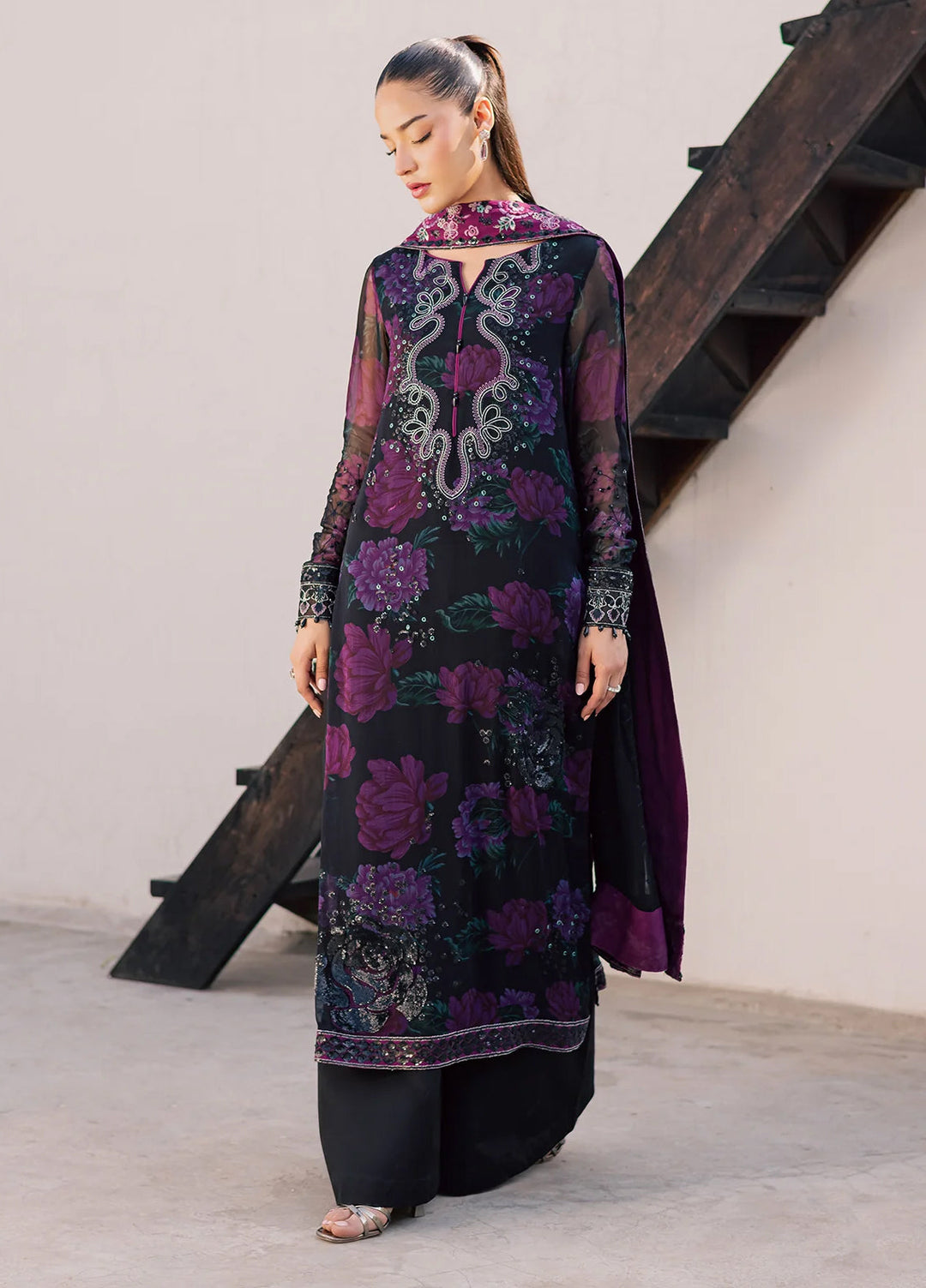 Heirloom by Daria Unstitched Embroidered Chiffon 4 Piece Suit DC26UCH DA-56 - Festive Collection