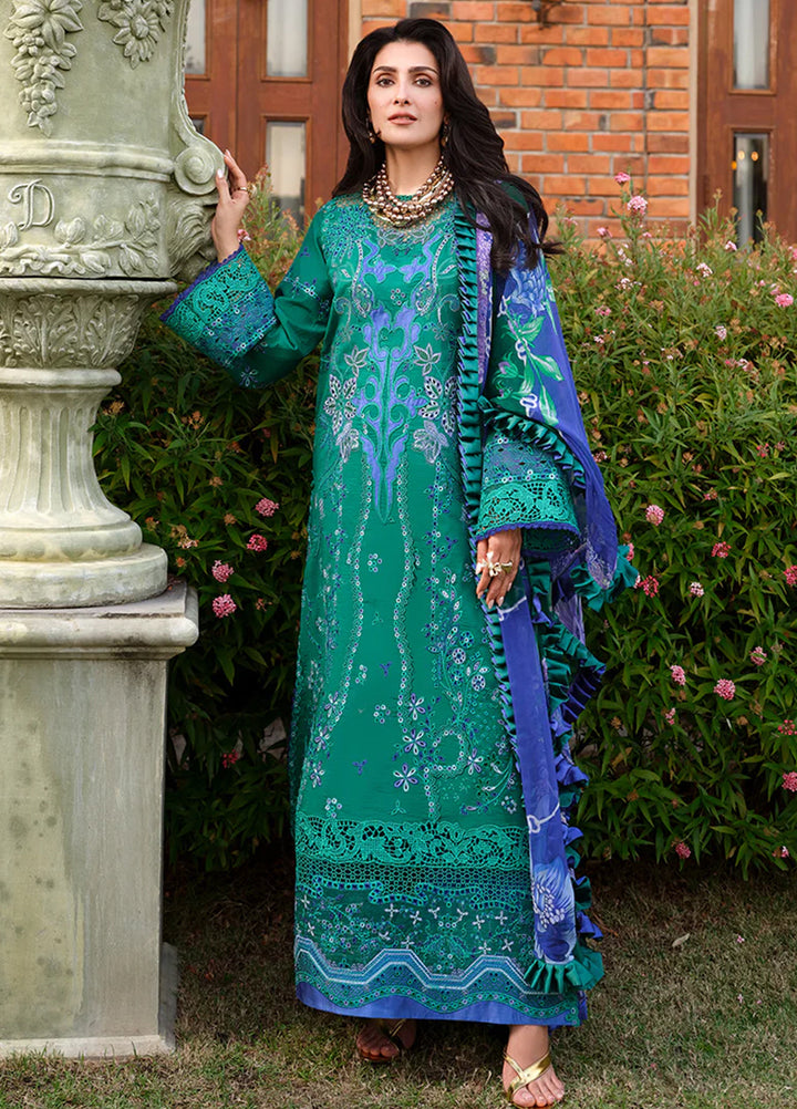 AMoi by Mushq Unstitched Embroidered Luxury Lawn 3 Piece Suit MU26AHL D-4 Blooming Romance - Summer Collection