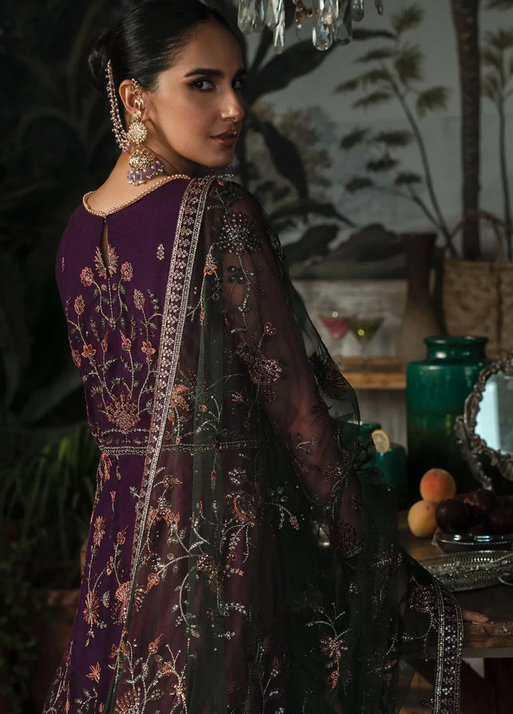La Rosella By Zarif Embroidered Net Suits Unstitched 3 Piece ZR25UF ZLR 02 Helen - Luxury Collection