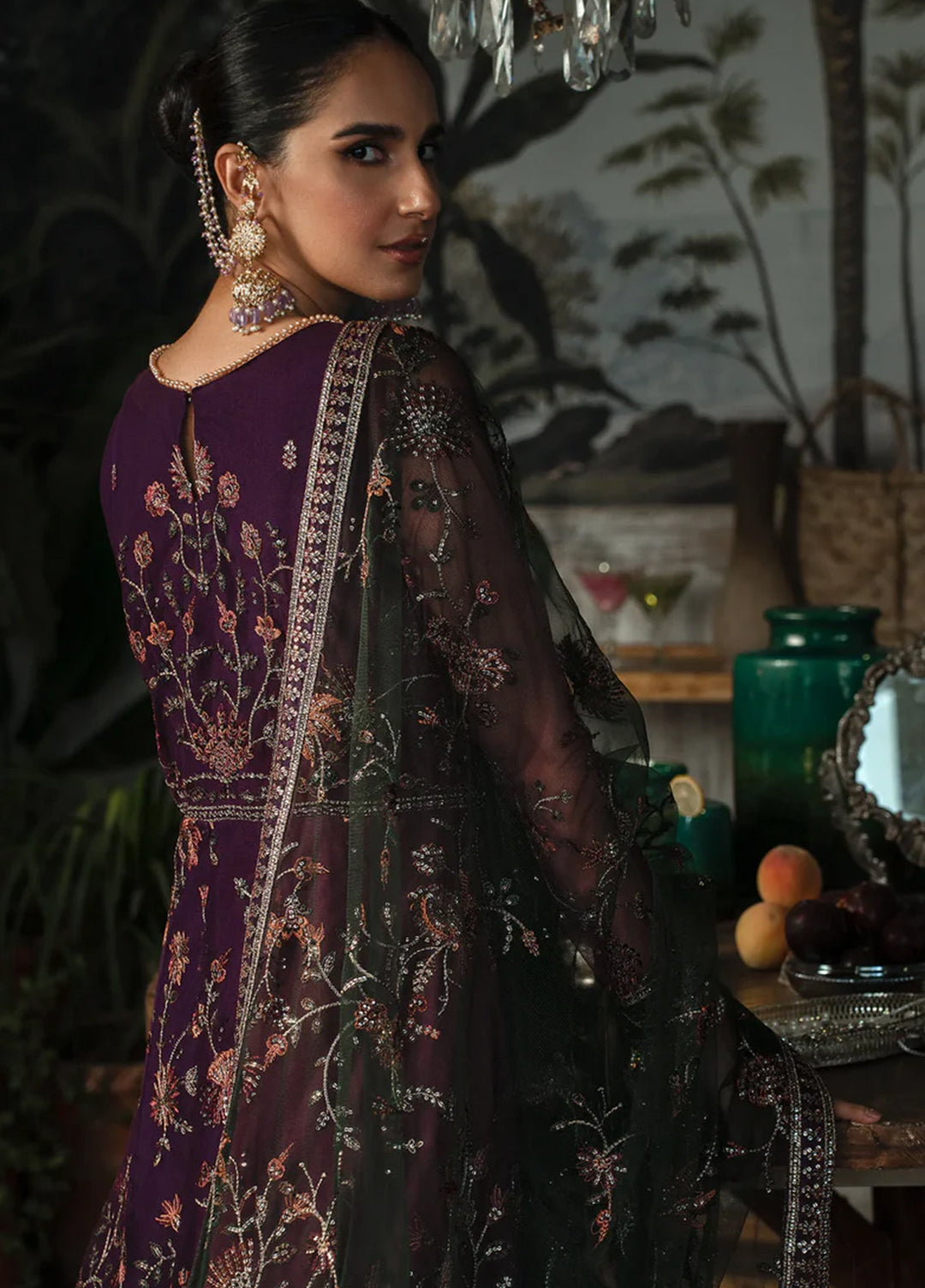 La Rosella By Zarif Embroidered Net Suits Unstitched 3 Piece ZR25UF ZLR 02 Helen - Luxury Collection