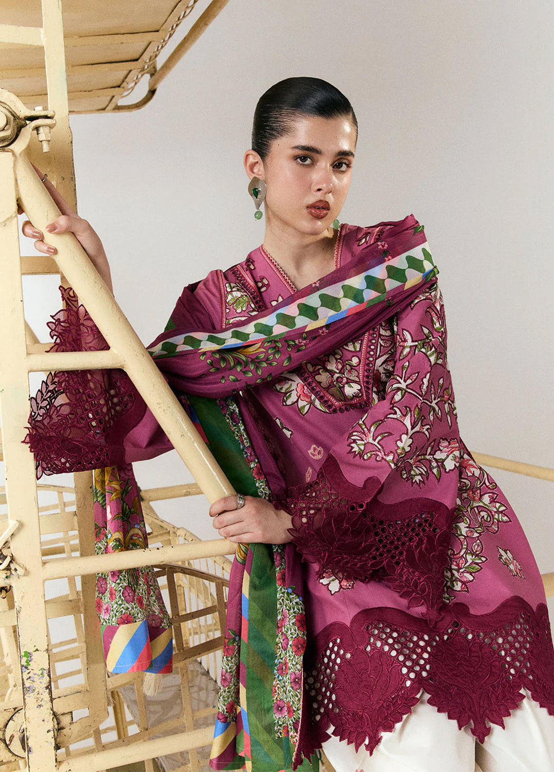 Jugnu by Hussain Rehar Unstitched Embroidered Cotton 3 Piece Suit HR26UCJ Yawi JUG-LD D#1282 - Eid Collection
