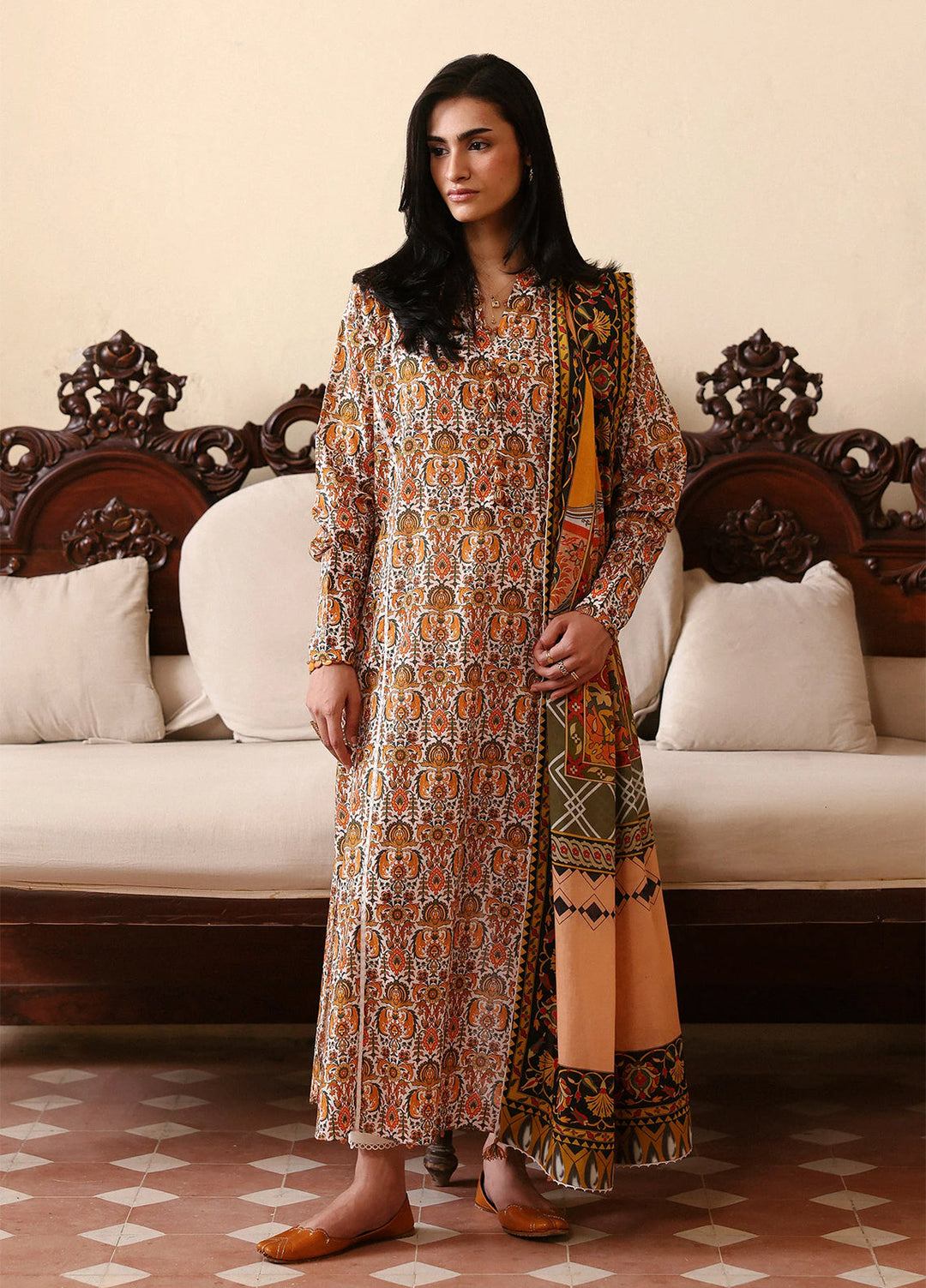 Amaya by Zaha Unstitched Printed Lawn 3 Piece Suit ZK26UAL Sahar APL26-05 - Casual Collection