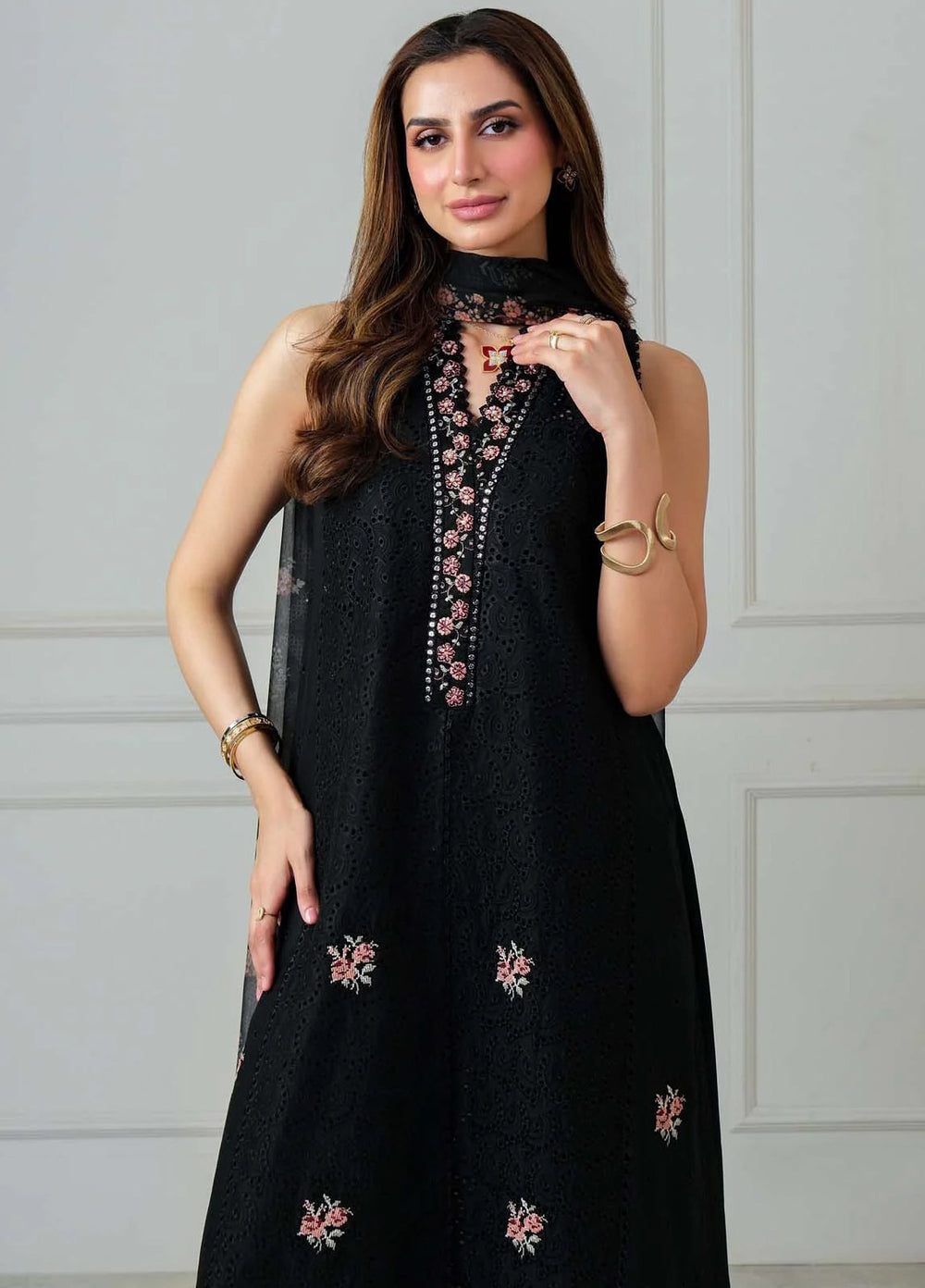 Noor by Saadia Asad Unstitched Embroidered Luxury Lawn 3 Piece Suit SA26UNL D5B-LUNAIRA - Eid Collection
