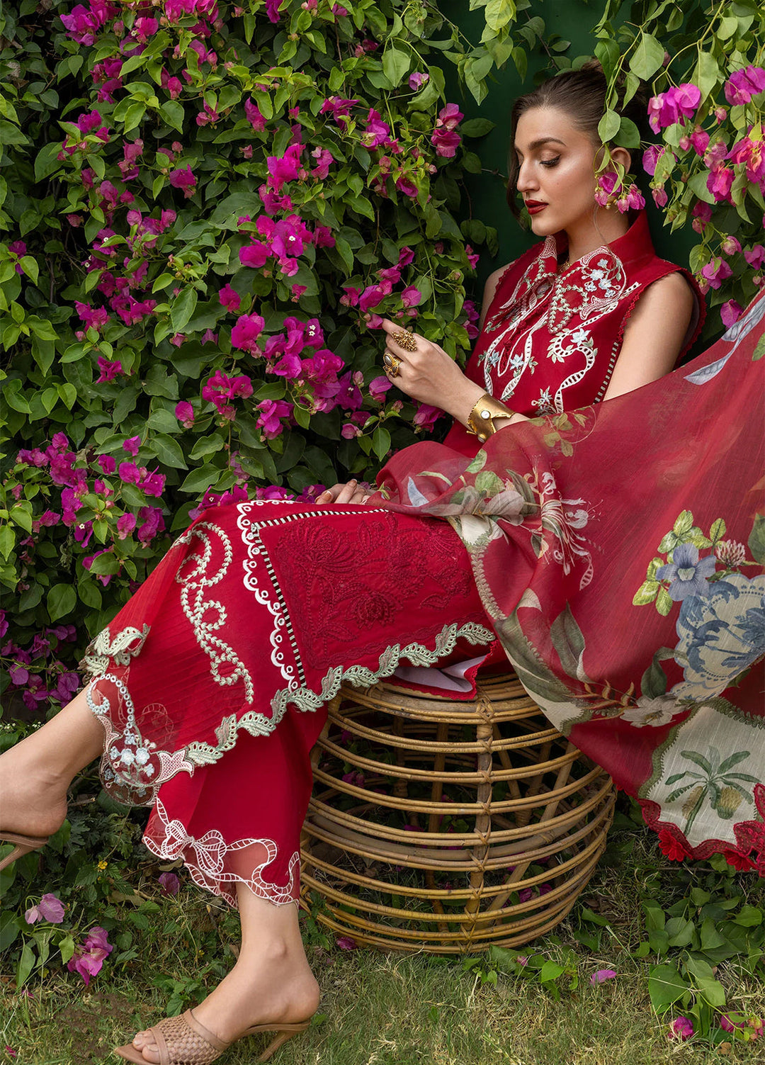 Bloom by Saira Shakira Unstitched Embroidered Lawn 3 Piece Suit SSR26ULB ELISE-05B - Eid Collection