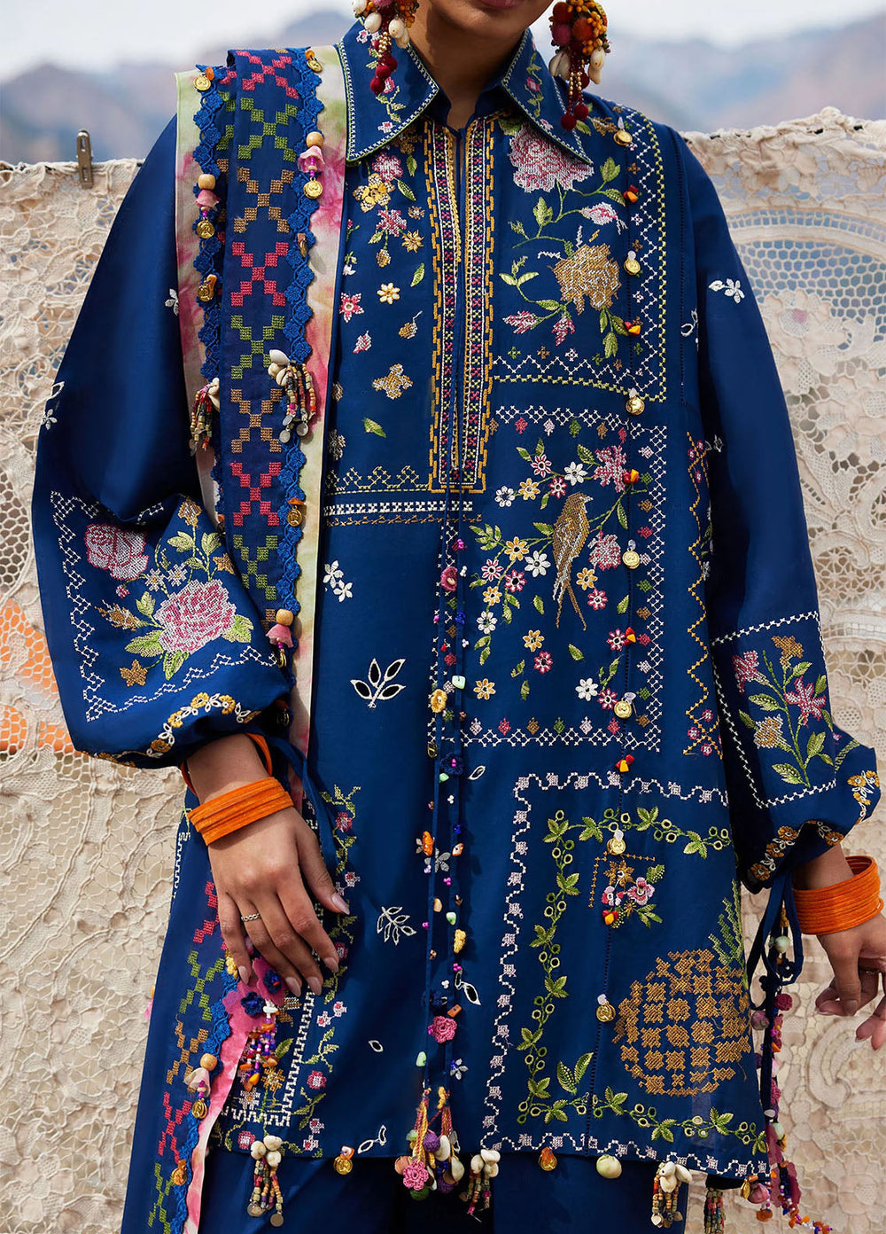 Meili by Zaha Unstitched Embroidered Lawn 3 Piece Suit ZK26UML ZL26-08A - Festive Collection
