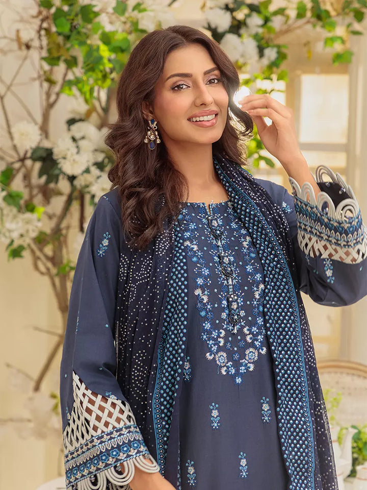 Salitex Unstitched Embroidered Cambric 3 Piece Suit UNS7MK007UT - Festive Collection