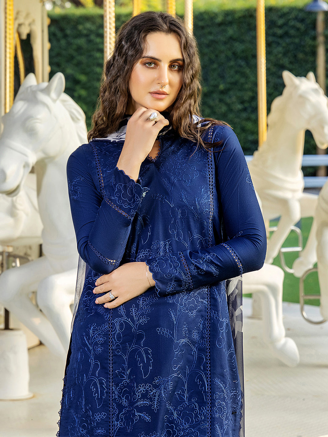 Sole by Yards Unstitched Embroidered Lawn 3 Piece Suit Sable Casual Collection