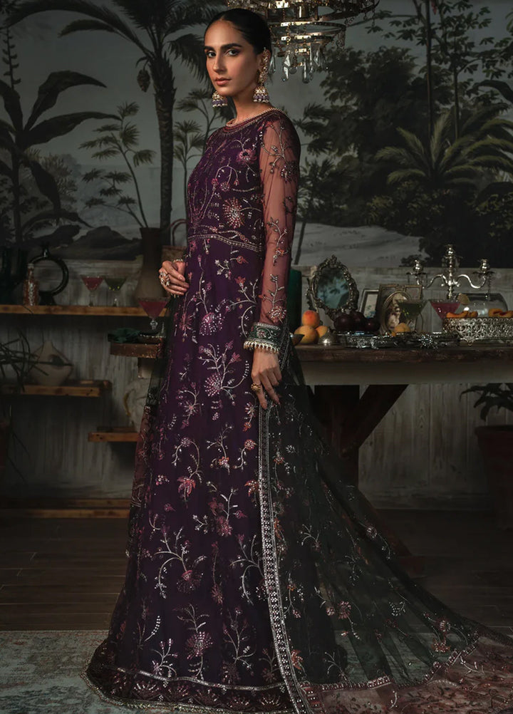 La Rosella By Zarif Embroidered Net Suits Unstitched 3 Piece ZR25UF ZLR 02 Helen - Luxury Collection