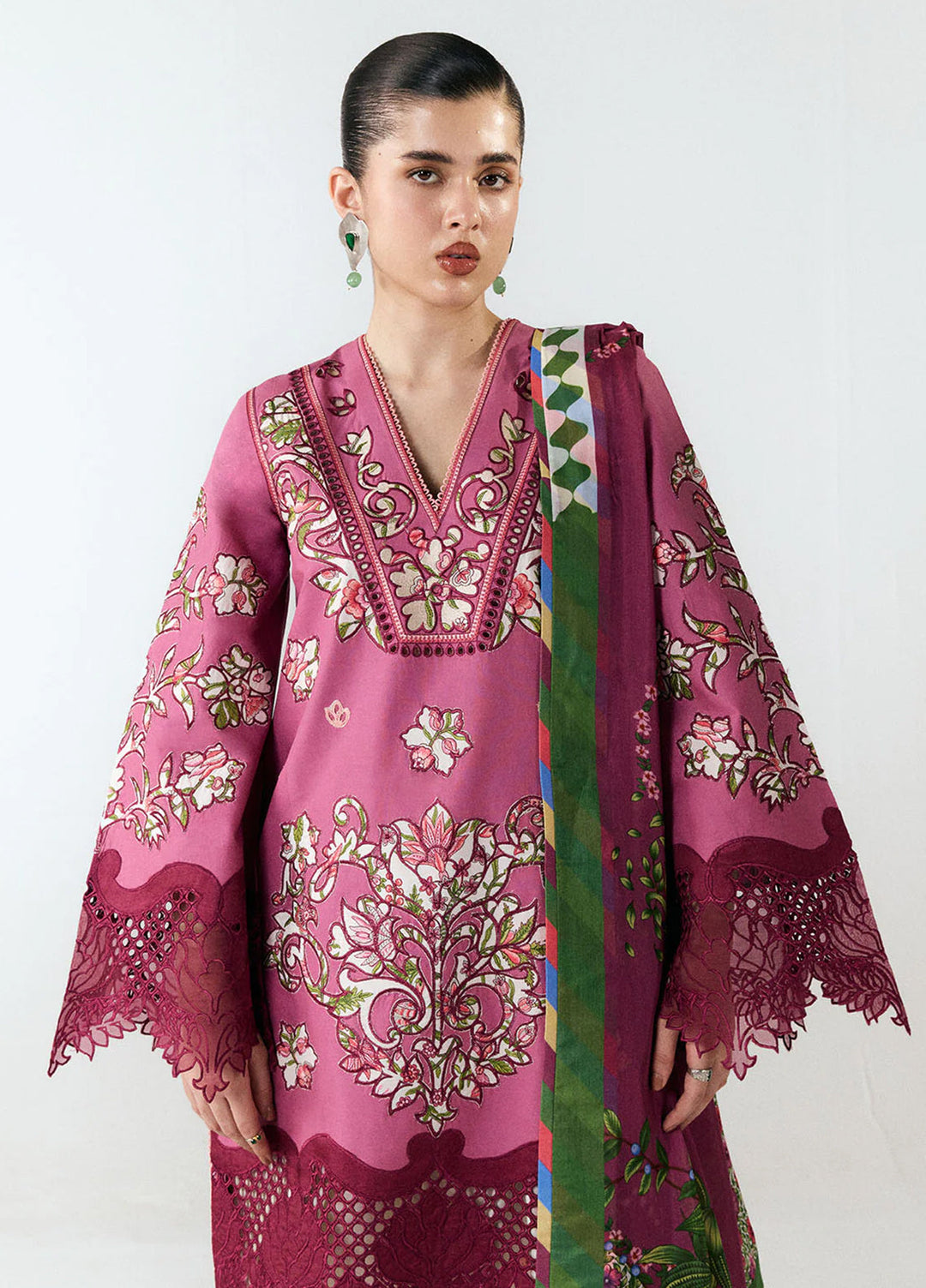 Jugnu by Hussain Rehar Unstitched Embroidered Cotton 3 Piece Suit HR26UCJ Yawi JUG-LD D#1282 - Eid Collection