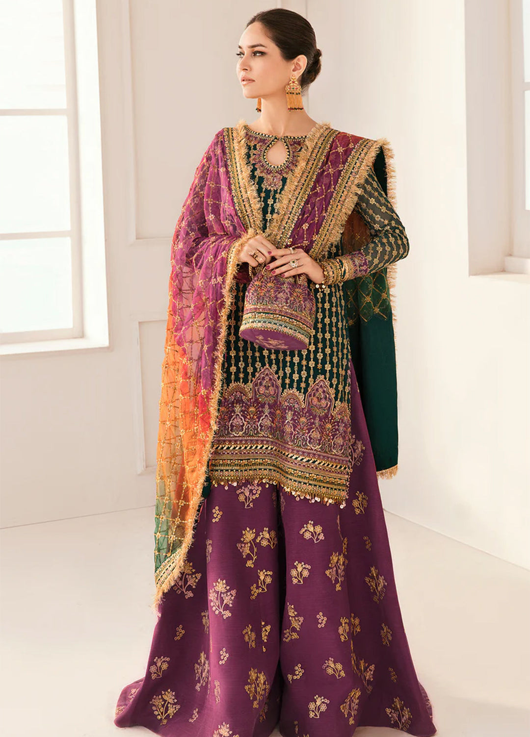 Chantelle by Baroque Unstitched Embroidered Chiffon 3 Piece Suit BQ26UFC BQU-CH11-D06 - Festive Collection