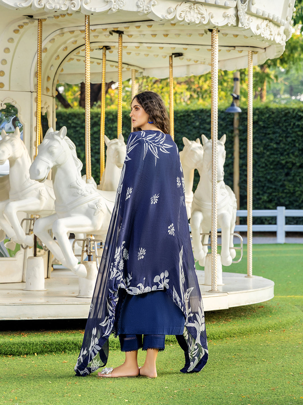Sole by Yards Unstitched Embroidered Lawn 3 Piece Suit Sable Casual Collection