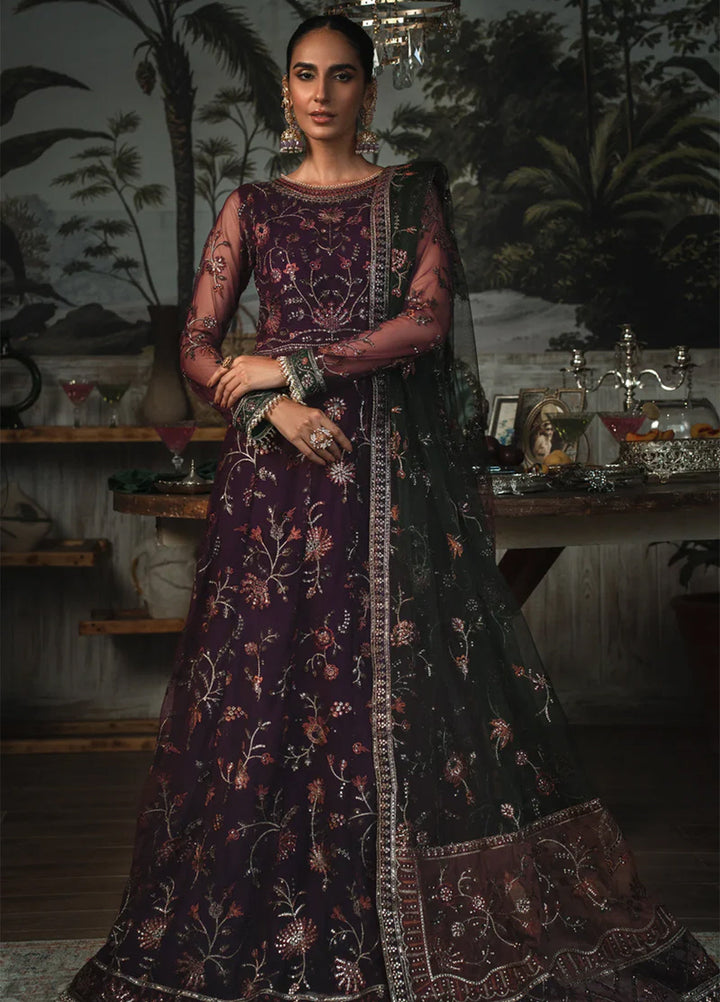 La Rosella By Zarif Embroidered Net Suits Unstitched 3 Piece ZR25UF ZLR 02 Helen - Luxury Collection