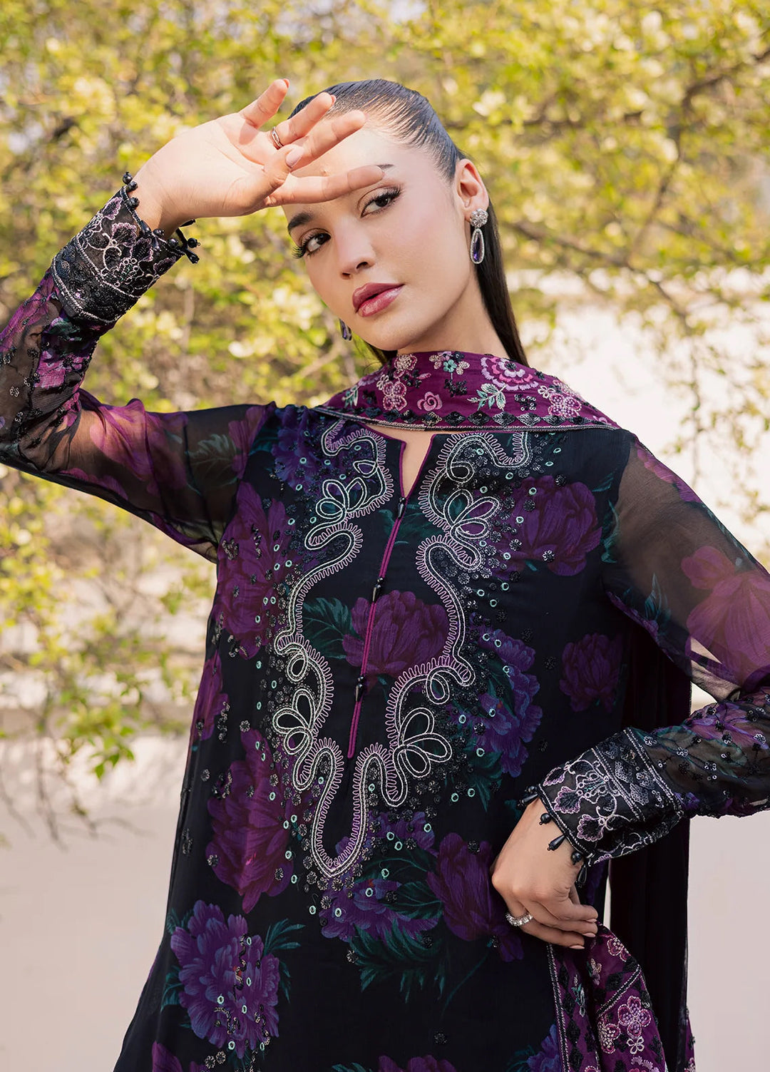 Heirloom by Daria Unstitched Embroidered Chiffon 4 Piece Suit DC26UCH DA-56 - Festive Collection