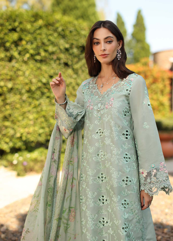 Noor by Saadia Asad Unstitched Embroidered Luxury Lawn 3 Piece Suit SA26UNL D7B-FLORINE - Eid Collection