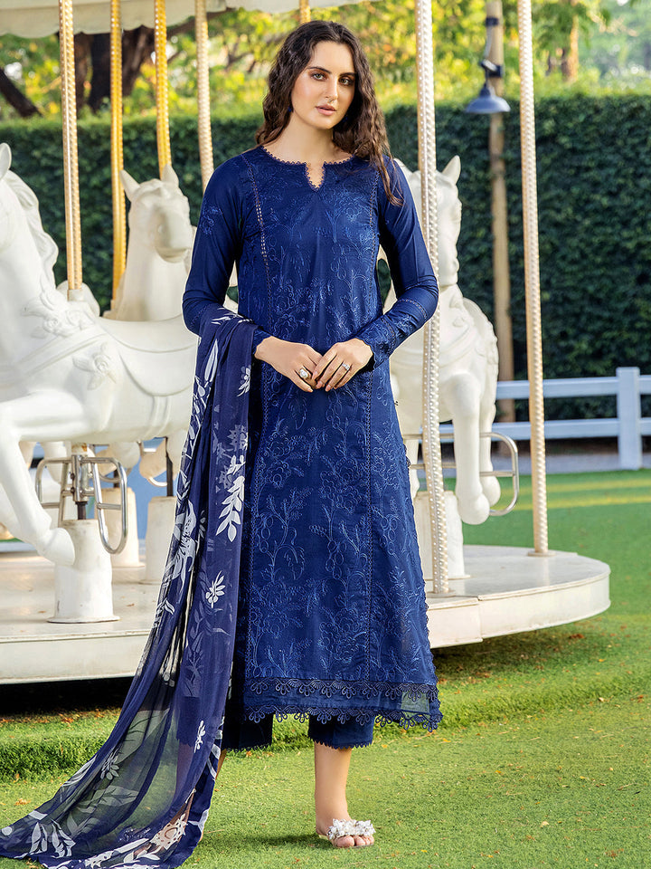 Sole by Yards Unstitched Embroidered Lawn 3 Piece Suit Sable Casual Collection