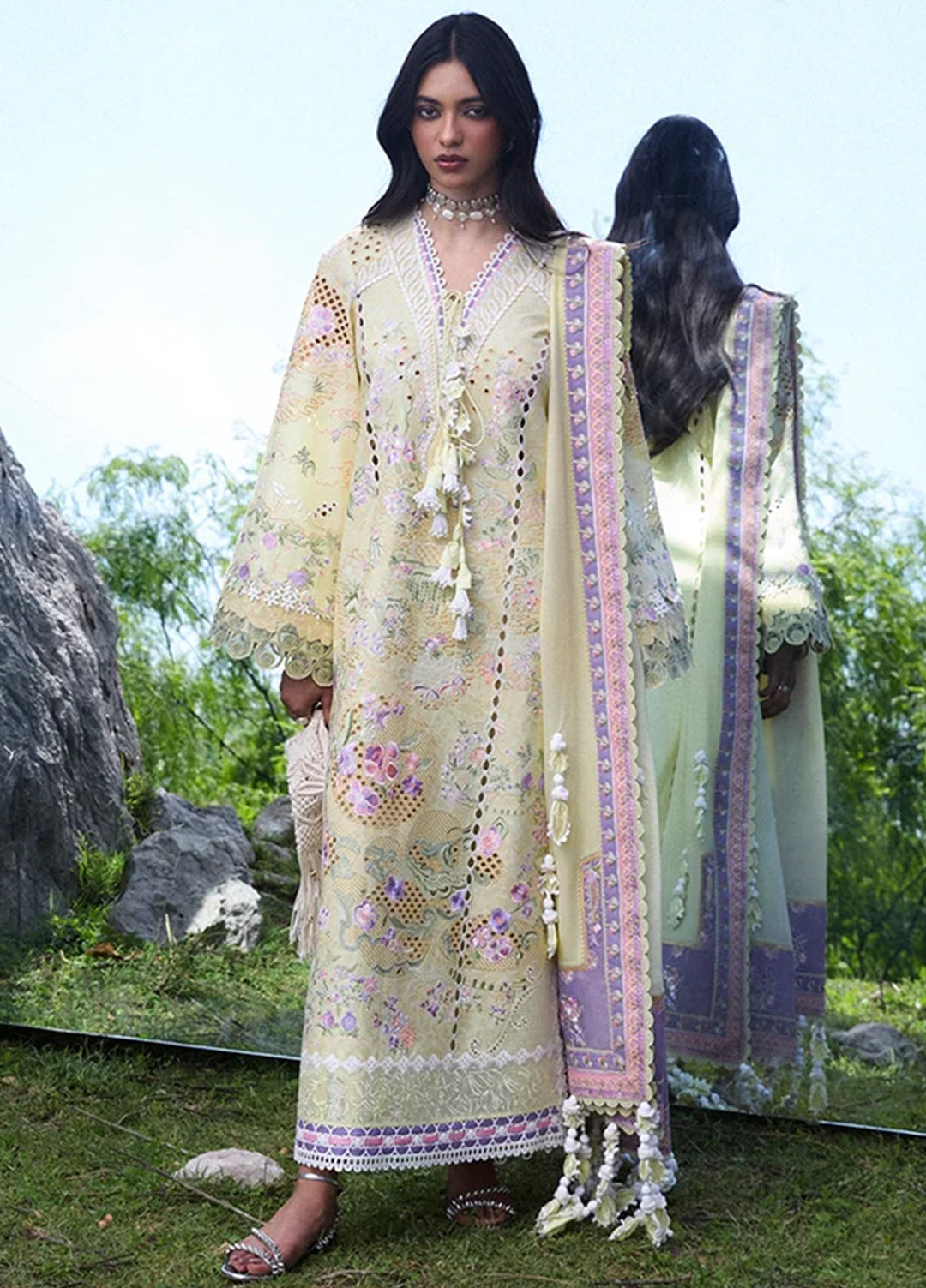 Suffuse Unstitched Embroidered Lawn 3 Piece Suit SSY26ULE Telya - Eid Collection