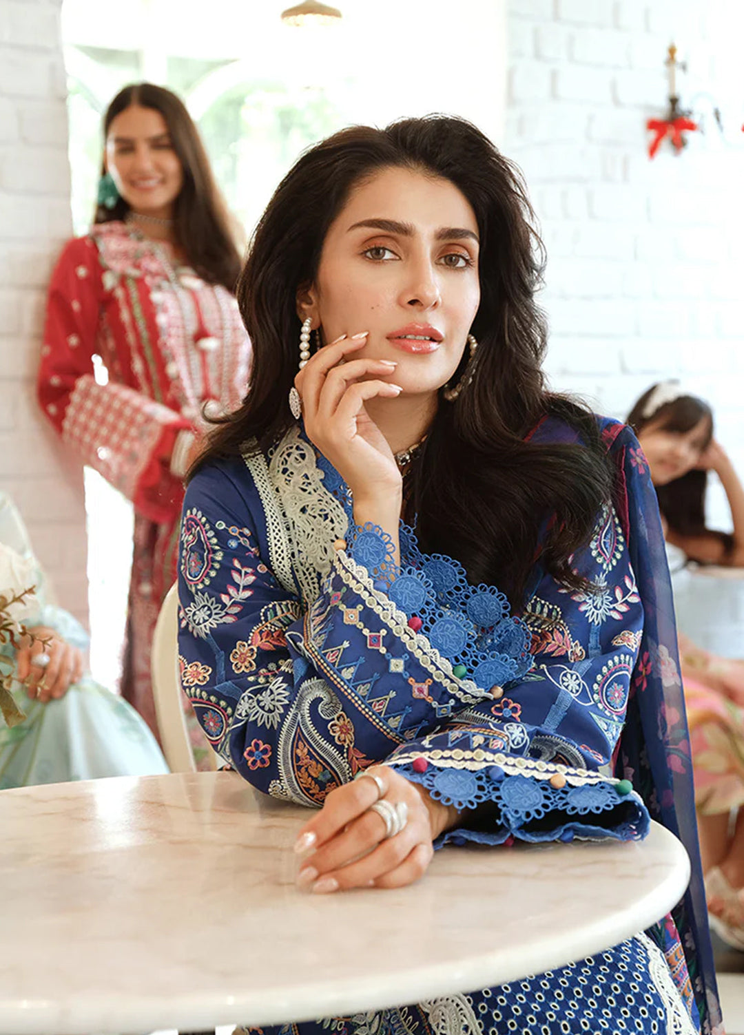 AMoi by Mushq Unstitched Embroidered Luxury Lawn 3 Piece Suit MU26AHL D-5 Moonlit Dreams - Summer Collection
