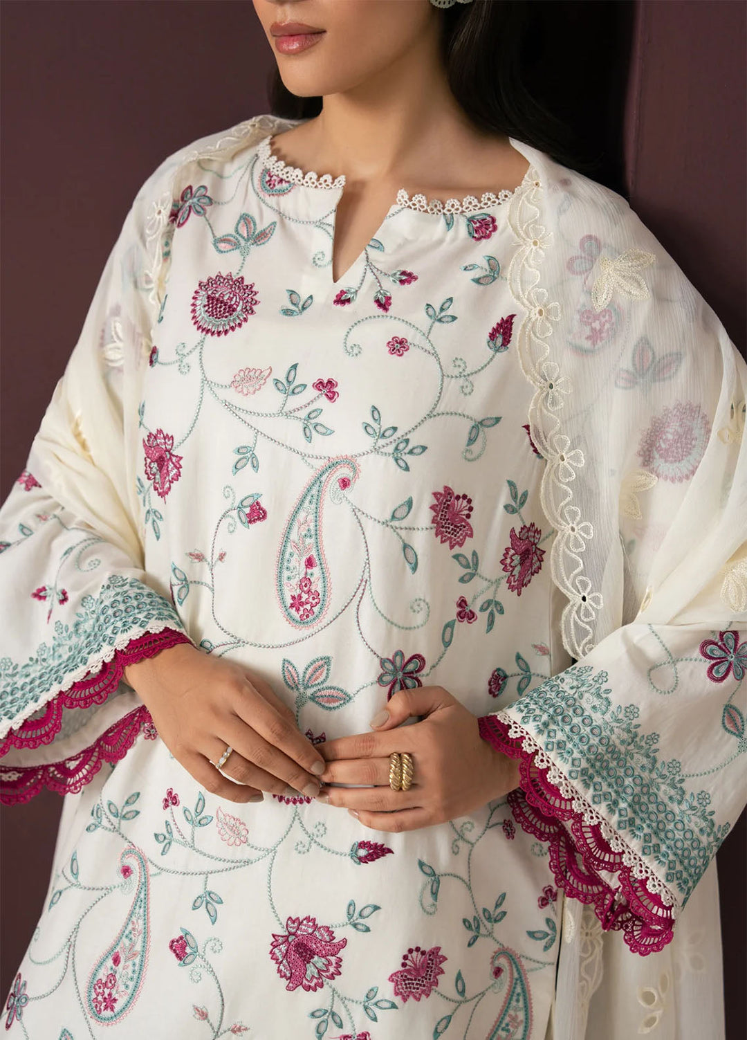 Namah by Xenia Formals Unstitched Embroidered Lawn 3 Piece Suit XF26UNL Sky Still 02 - Festive Collection