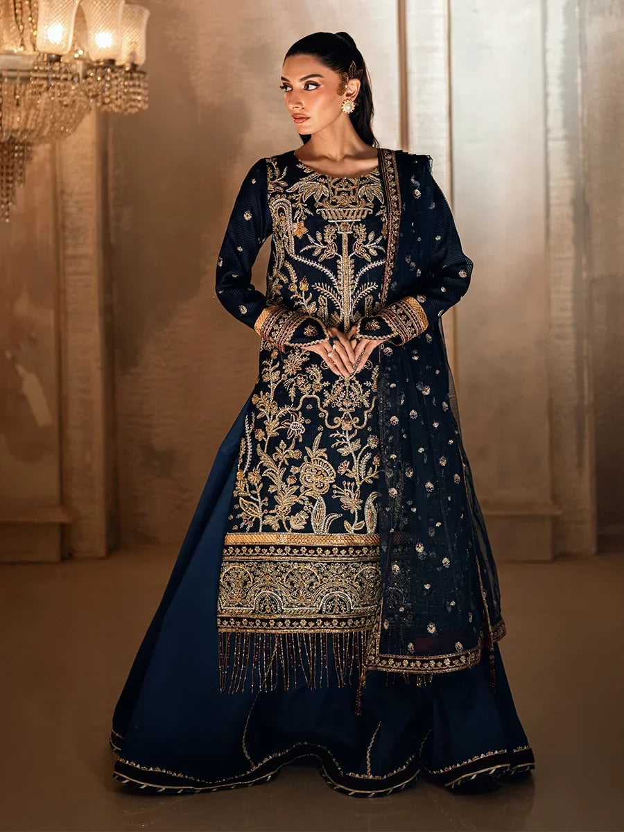 Salitex Roma Luxury Unstitched Embroidered Net 3 Piece Suit SUNW6RO004UT - Festive Collection